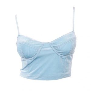 Velvet Blue Corset Going Out Top